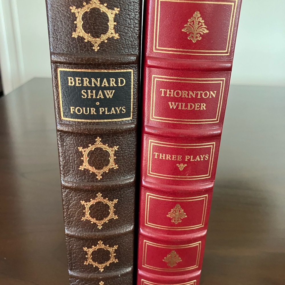 Bernard Shaw , Four Plays and Thornton Wilder Three Plays ,Leather Bound Books.